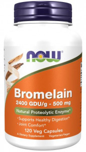 NOW Bromelain 2400 GDU/g-500 мг, 120 капс