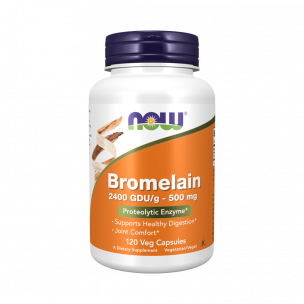 NOW Bromelain 2400 GDU/g-500 mg, 120 капсул