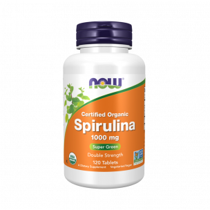 NOW Certified Organic Spirulina 1000 mg, 120 таблеток