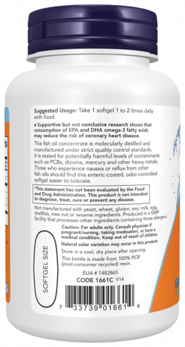 NOW Ultra Omega-3 Fish Oil 500 EPA/250 DHA, Ультра Омега-3 Фиш Ойл 500 ЭПК/250 ДГК, 90 капсул
