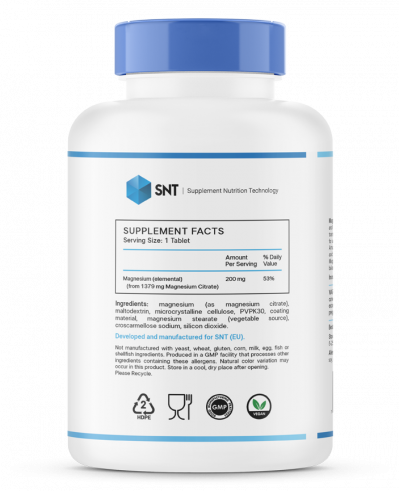 SNT Magnesium Citrate, Магния Цитрат, 120 таблеток