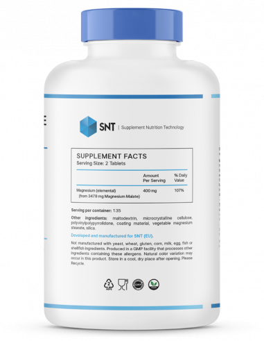 SNT Magnesium Malate, Магнезиум Малат, 270 таблеток
