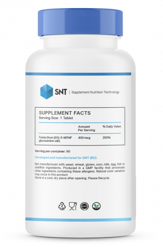 SNT Methyl Folate, Метил фолат, 90 таблеток