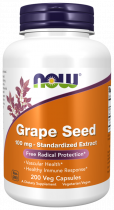 NOW Grape Seed, Грэйп Сид, 200 капсул