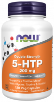 NOW Double strength 5-HTP 200 mg, Двойная сила 5-HTP 200 мг, 120 капсул